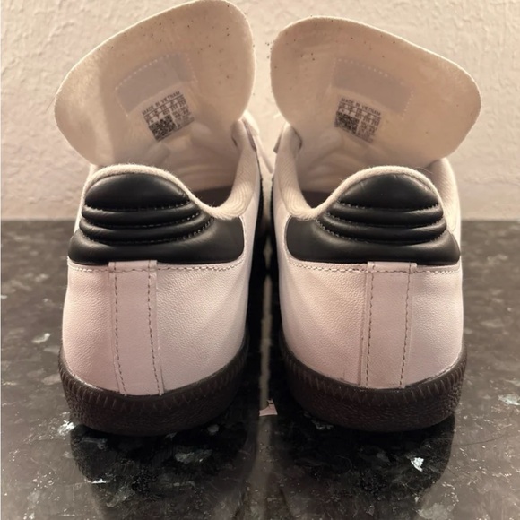 Adidas Samba White Black Stripes Gray Suede Sneakers Mens 7.5 - Picture 4 of 8